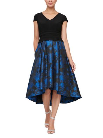 Alex Evenings Cap Sleeve Floral Printed Party Dress - Image 2 of 2