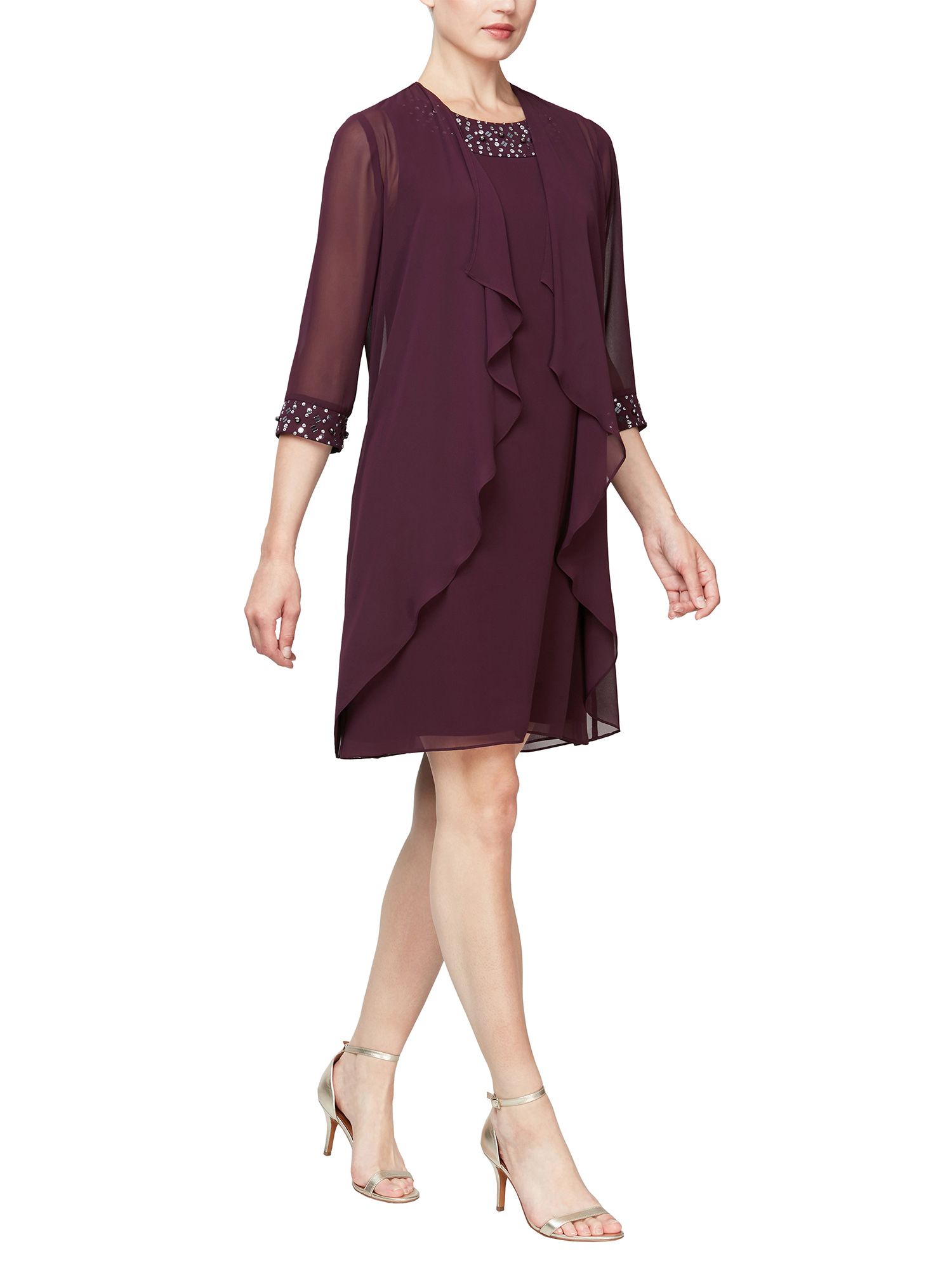 S.L. Fashions Sleeveless Jacket Dress