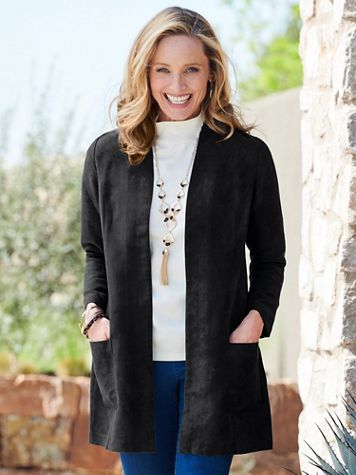 Microsuede Long Sleeve Topper - Image 1 of 2