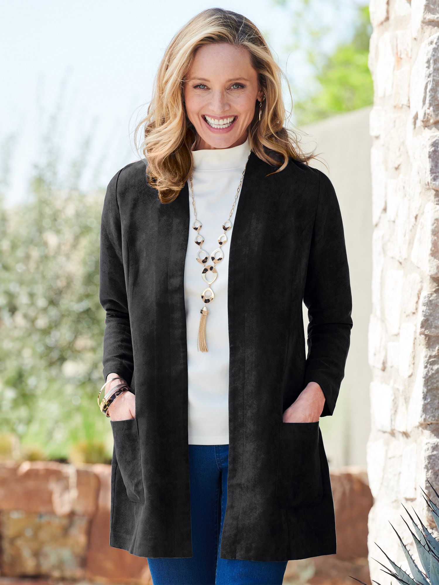 Microsuede Long Sleeve Topper