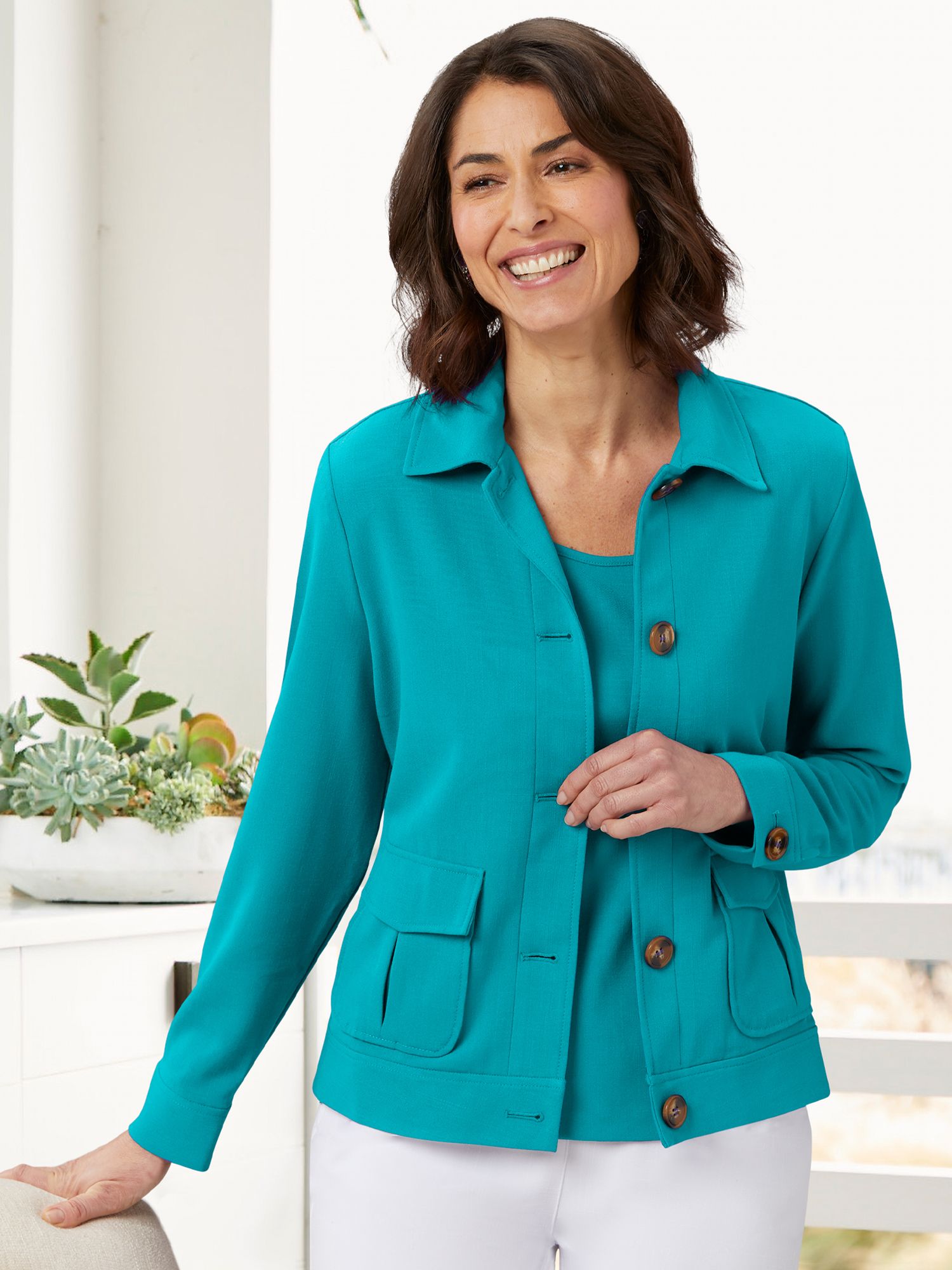 Look-Of-Linen Classic Chic Jacket