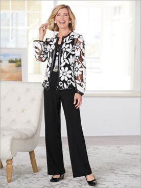 Blossoming Applique Mesh Jacket & Ultima Knit Separates