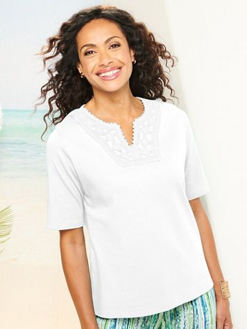 Seaside Lace Knit Tee - Image 2 of 4
