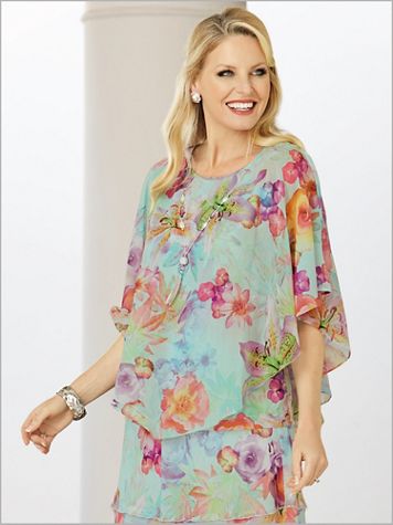 Roman Holiday Botanical Overlay Top by Alfred Dunner - Image 1 of 1