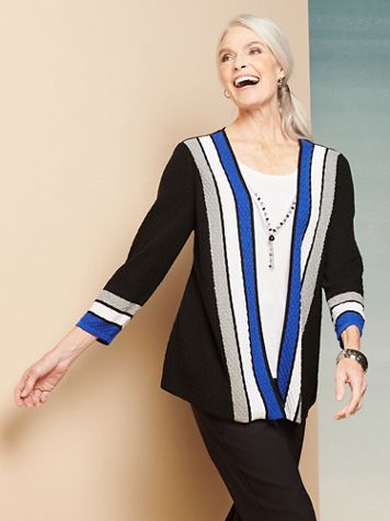 Alfred Dunner Cascade Stripe Two-For One Top - Image 1 of 1