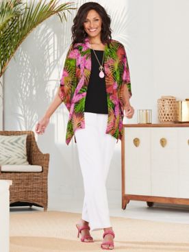 Tropical Paradise Kimono & Textured Stretch Crepe Separates