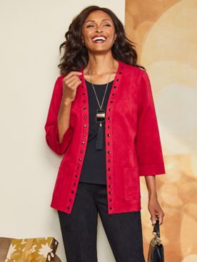Alfred Dunner Faux Suede Jacket