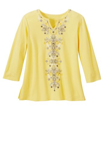 Alfred Dunner Center Embroidery Knit Top - Image 1 of 1