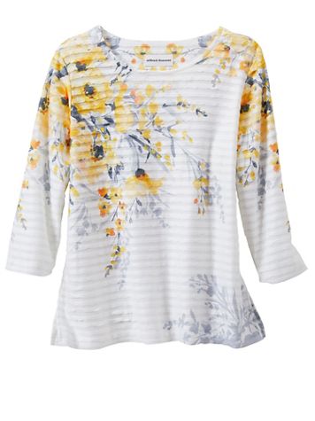 Alfred Dunner Chapel Hill Asymmetrical Floral Top - Image 1 of 1