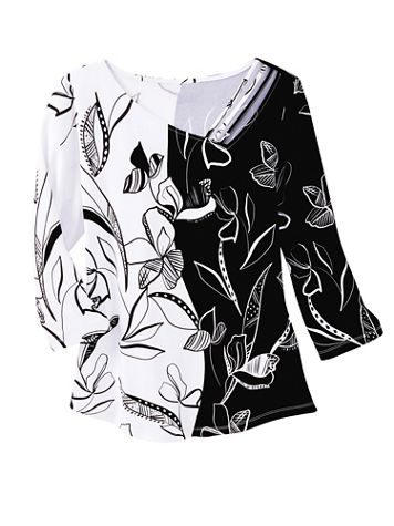 Alfred Dunner Abstract Floral Print Top - Image 2 of 2