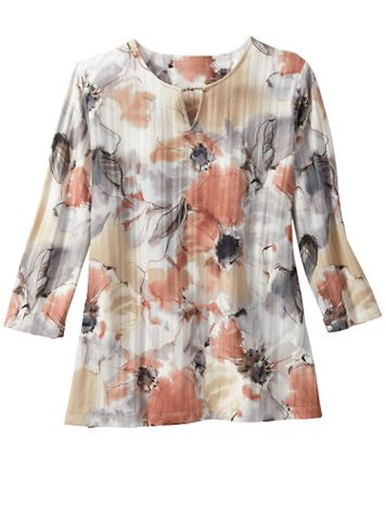 Alfred Dunner Watercolor Floral Tee - Image 2 of 2