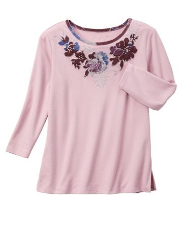 Artful Lifestyle Appliqué Yoke Top - Image 2 of 2