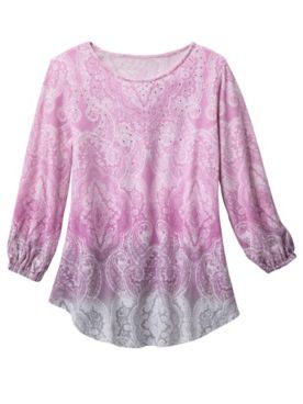 Embellished Ombre Paisley Top