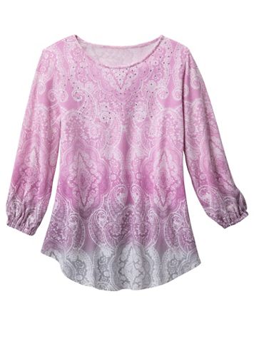 Embellished Ombre Paisley Top - Image 2 of 2