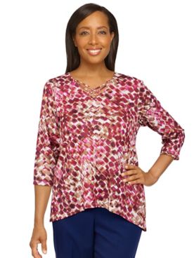 Alfred Dunner Sloane Street Abstract Geometric Print Top