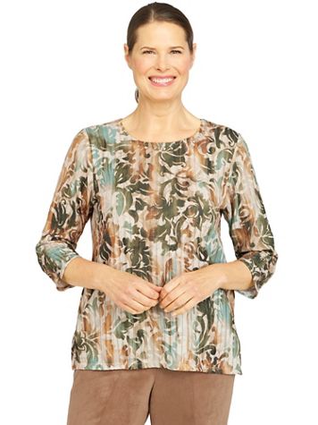 Alfred Dunner® Copper Canyon Abstract Scroll Print Top - Image 1 of 4