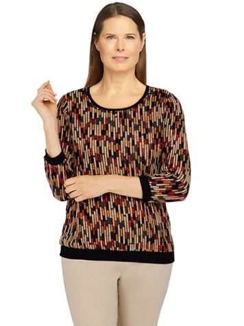 Alfred Dunner® Madagascar Vertical Knit Top - Image 5 of 5