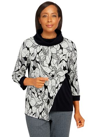 Alfred Dunner® Empire State Floral Texture Top - Image 1 of 4
