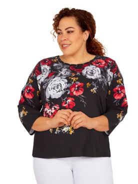 Alfred Dunner® Empire State Floral Print Knit Top