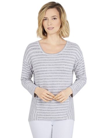 Ruby Rd® Cozy Up Multi Stripe Top - Image 1 of 4