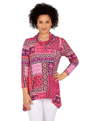 Ruby Rd® Patchwork Cowl Neck Top - Image 3 of 3
