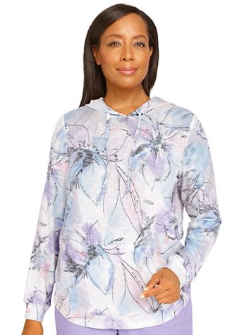 Alfred Dunner® Victoria Falls Floral Print Hoodie - Image 1 of 4