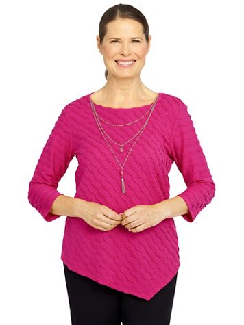 Alfred Dunner® Theater District Texture Stripes Knit Top - Image 5 of 5