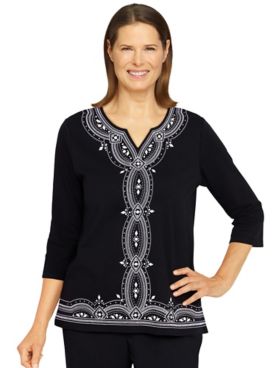 Alfred Dunner® Theater District Art Deco Knit Top