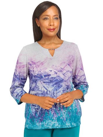 Alfred Dunner® The Big Easy Mélange Knit Top - Image 6 of 6