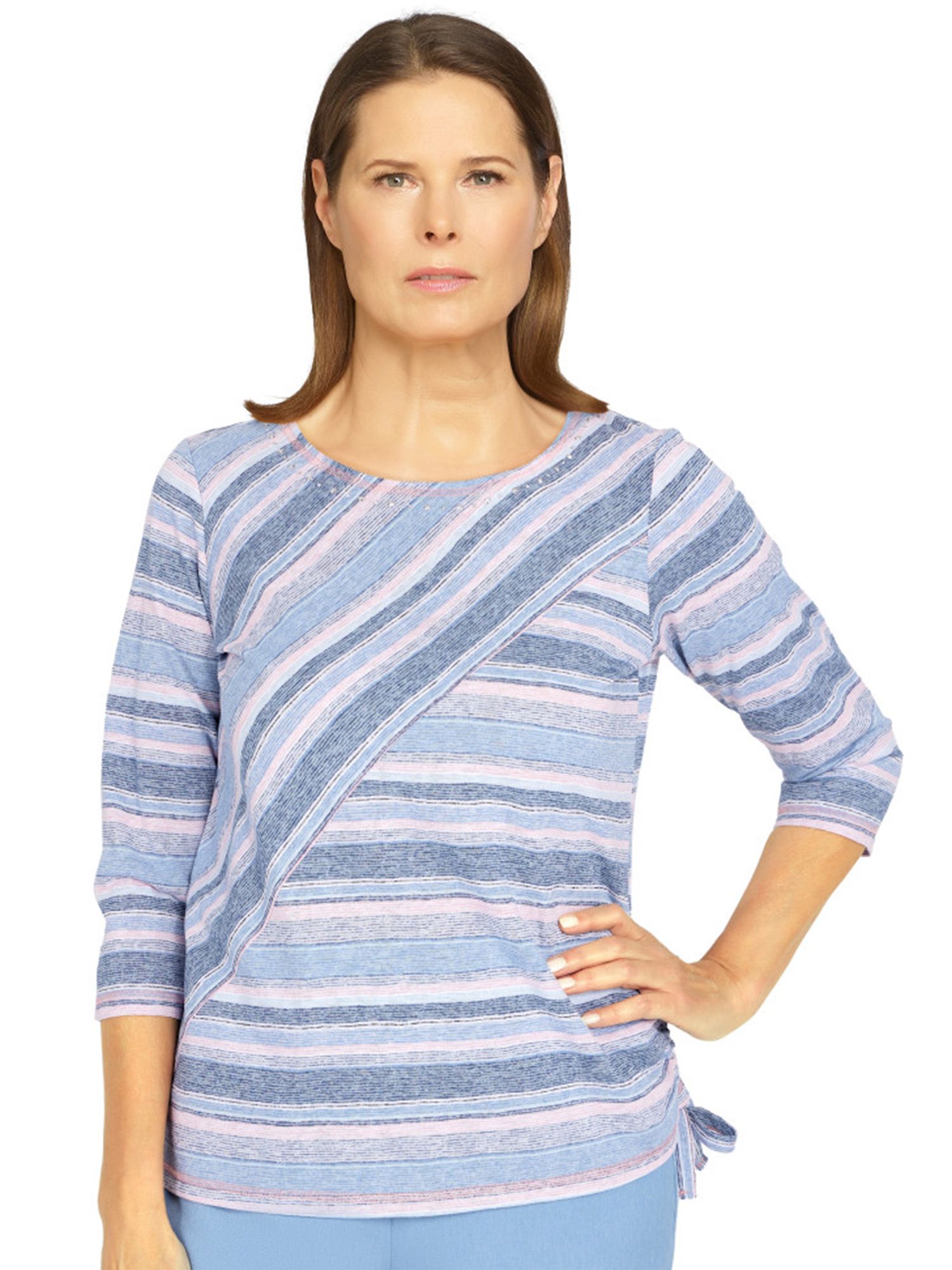 Alfred Dunner® Shenandoah Valley Spliced Stripe Knit Top
