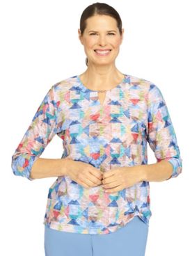 Alfred Dunner® Peace Of Mind Geometric Texture Top