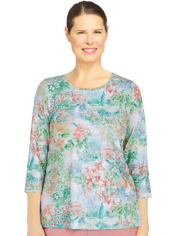 Alfred Dunner® Isle Of Capri Garden Scenic Top - Image 2 of 2