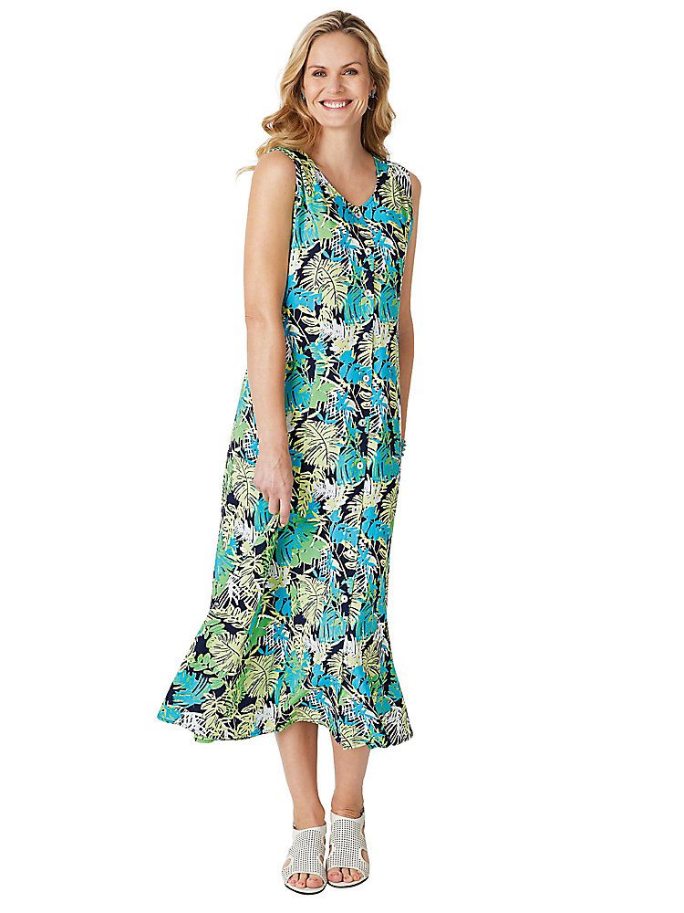 Haband Button-Front Challis Dress