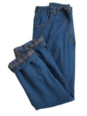 flannel lined elastic waist pants