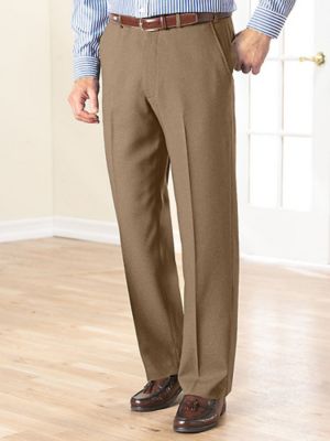 Men's Comfort Waist Dress Pants | Pleated Slacks | Haband