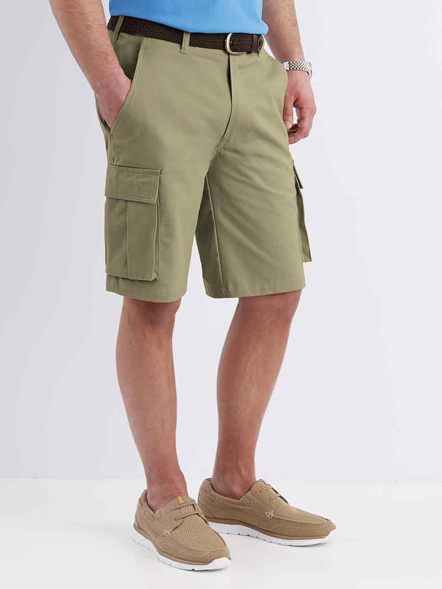 Big & Tall Side-Elastic Cargo Shorts for Men Yutao Relaxed Fit Multi-Pocket Outdoor Cargo Shorts Cotton SR-22
