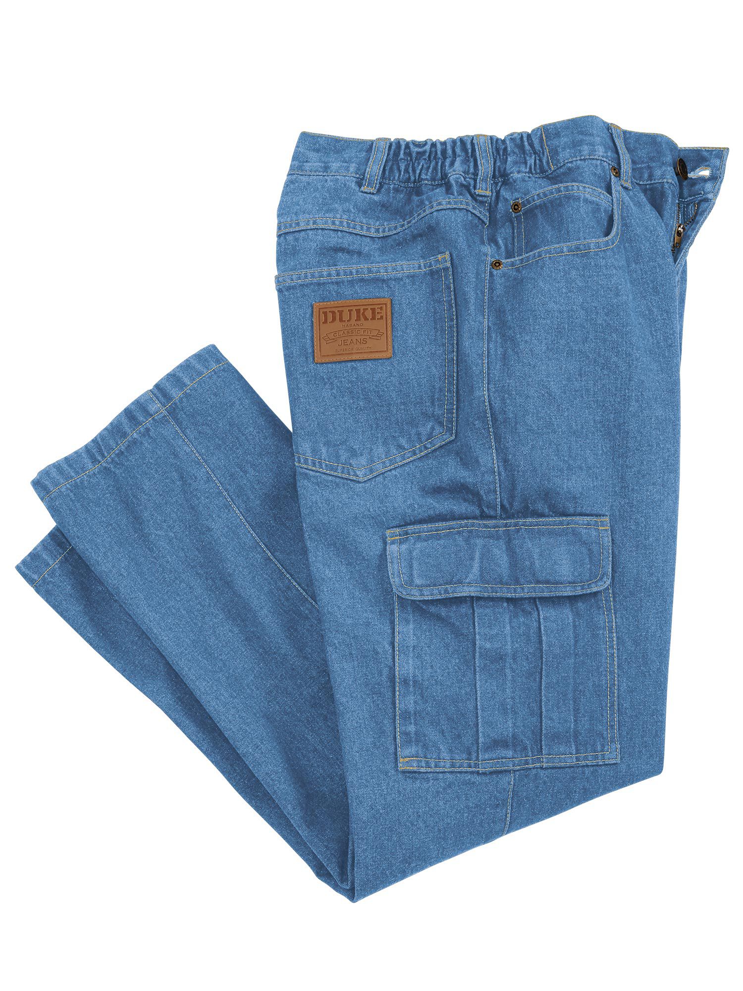 blue jeans with cargo pockets