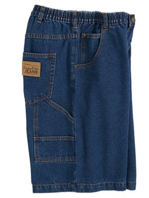 mens elastic waist jean shorts