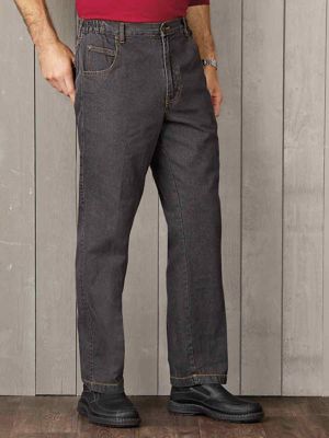 jeans with side elastic waist