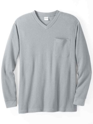 men's v neck thermal top