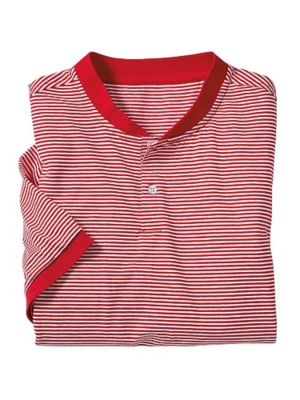 women's collarless polo shirts