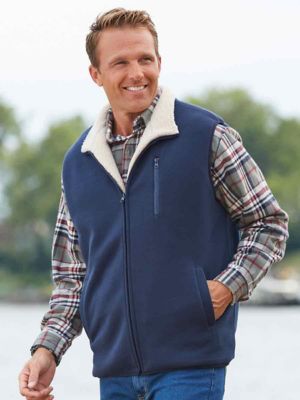 sherpa zip up vest