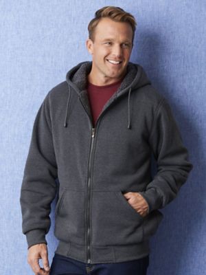 mens sherpa lined hoodie jacket