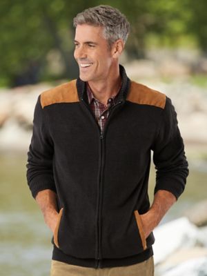 zip front sweater mens