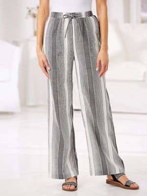 striped cotton pants