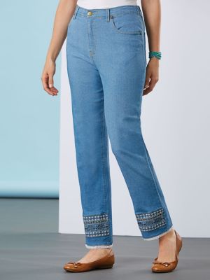 elastic hem jeans