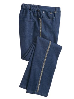 embellished stretch jeans