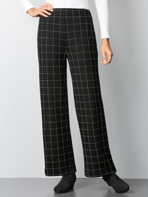 women's windowpane plaid pants