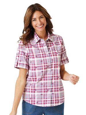 women's button down dress shirts short sleeve