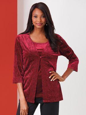 velour cardigan